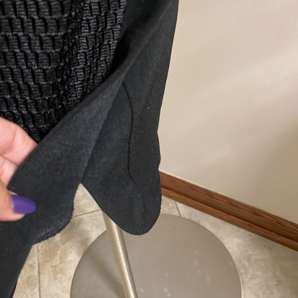 BANANA REPUBLIC dress black DOLPHIN HEM mesh / fishnet overlay size 14P - Picture 8 of 17